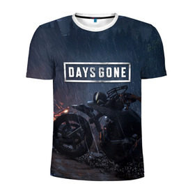 Мужская футболка 3D спортивная с принтом Days Gone в Белгороде, 100% полиэстер с улучшенными характеристиками | приталенный силуэт, круглая горловина, широкие плечи, сужается к линии бедра | 2019 | days gone | game | poster | ps4 | zombie | жизнь после | зомби | игра