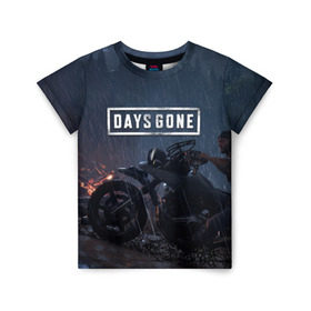 Детская футболка 3D с принтом Days Gone в Белгороде, 100% гипоаллергенный полиэфир | прямой крой, круглый вырез горловины, длина до линии бедер, чуть спущенное плечо, ткань немного тянется | 2019 | days gone | game | poster | ps4 | zombie | жизнь после | зомби | игра