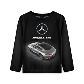 Детский лонгслив 3D с принтом Mercedes V8 Biturbo AMG в Белгороде, 100% полиэстер | длинные рукава, круглый вырез горловины, полуприлегающий силуэт
 | Тематика изображения на принте: amg | cool | design | mercedes | mercedes benz | motorsport | power | prestige | race | silver | sport car | status | автоспорт | гонка | дизайн | круто | мерседес | мощь | престиж | серебряный | спорткар | статус