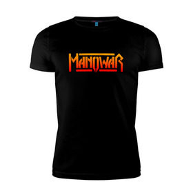 Мужская футболка премиум с принтом MANOWAR в Белгороде, 92% хлопок, 8% лайкра | приталенный силуэт, круглый вырез ворота, длина до линии бедра, короткий рукав | Тематика изображения на принте: 