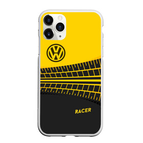 Чехол для iPhone 11 Pro матовый с принтом Volkswagen в Белгороде, Силикон |  | racer | авто | автолюбитель. volkswagen | гонщик | желто черная | колесо | машина | след | фольксваген | шина