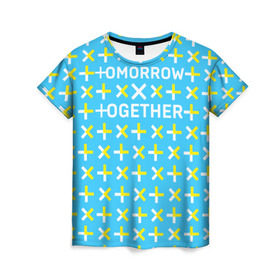 Женская футболка 3D с принтом TOMORROW X TOGETHER в Белгороде, 100% полиэфир ( синтетическое хлопкоподобное полотно) | прямой крой, круглый вырез горловины, длина до линии бедер | tomorrow x together | tomorrow x together bighit | tomorrow x together coming soon | tomorrow x together official. | txt | txt tomorrow x together