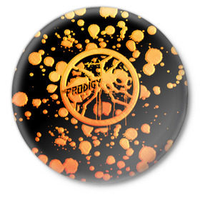 Значок с принтом The Prodigy в Белгороде,  металл | круглая форма, металлическая застежка в виде булавки | Тематика изображения на принте: 