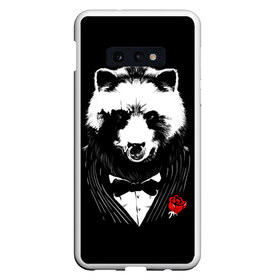 Чехол для Samsung S10E с принтом Медведь авторитет в Белгороде, Силикон | Область печати: задняя сторона чехла, без боковых панелей | authority | bear | go | авторитет | аль капоне | бабочка | в носу | взгляд | галстук | графика | дикий | животное | иллюстрация | картинка | кольцо | костюм | красная | крестный | мафия | медведь | мода | отец