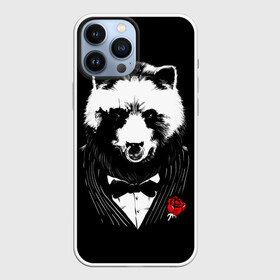 Чехол для iPhone 13 Pro Max с принтом Медведь авторитет в Белгороде,  |  | authority | bear | go | авторитет | аль капоне | бабочка | в носу | взгляд | галстук | графика | дикий | животное | иллюстрация | картинка | кольцо | костюм | красная | крестный | мафия | медведь | мода | отец