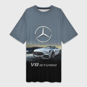 Платье-футболка 3D с принтом V8 Biturbo в Белгороде,  |  | amg | cool | design | mercedes | mercedes benz | motorsport | power | prestige | race | sport car | status | автоспорт | гонка | дизайн | круто | мерседес | мощь | престиж | спорткар | статус