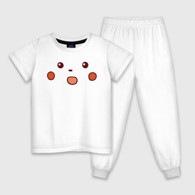 Детская пижама хлопок с принтом Shocked Pikachu meme в Белгороде, 100% хлопок |  брюки и футболка прямого кроя, без карманов, на брюках мягкая резинка на поясе и по низу штанин
 | 