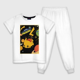 Детская пижама хлопок с принтом Постер Детектив Пикачу в Белгороде, 100% хлопок |  брюки и футболка прямого кроя, без карманов, на брюках мягкая резинка на поясе и по низу штанин
 | 