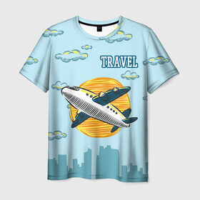 Мужская футболка 3D с принтом Путешествия в Белгороде, 100% полиэфир | прямой крой, круглый вырез горловины, длина до линии бедер | travel | город | небо | облака | путешествия | самолет | солнце | тревел | туризм