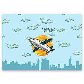 Поздравительная открытка с принтом Путешествия в Белгороде, 100% бумага | плотность бумаги 280 г/м2, матовая, на обратной стороне линовка и место для марки
 | travel | город | небо | облака | путешествия | самолет | солнце | тревел | туризм