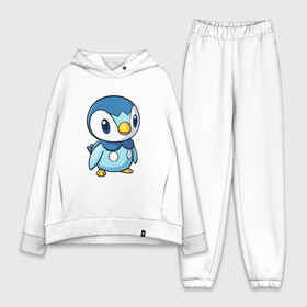 Женский костюм хлопок Oversize с принтом Piplup в Белгороде,  |  | piplup | пингвин | пингвиненок | пиплуп | покемон | покемоны | синий