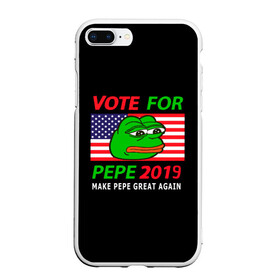 Чехол для iPhone 7Plus/8 Plus матовый с принтом Vote for pepe в Белгороде, Силикон | Область печати: задняя сторона чехла, без боковых панелей | bad | dab | frog | good | kek | make pepe great again | pepe | sad | sad frog | vote for pepe | кек | лягушка | мем | мемы | пепе | со смыслом | фрог