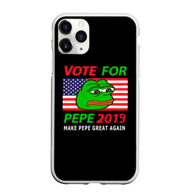 Чехол для iPhone 11 Pro Max матовый с принтом Vote for pepe в Белгороде, Силикон |  | bad | dab | frog | good | kek | make pepe great again | pepe | sad | sad frog | vote for pepe | кек | лягушка | мем | мемы | пепе | со смыслом | фрог