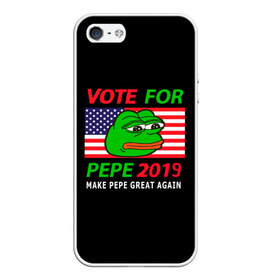 Чехол для iPhone 5/5S матовый с принтом Vote for pepe в Белгороде, Силикон | Область печати: задняя сторона чехла, без боковых панелей | bad | dab | frog | good | kek | make pepe great again | pepe | sad | sad frog | vote for pepe | кек | лягушка | мем | мемы | пепе | со смыслом | фрог