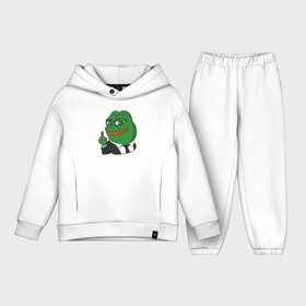 Детский костюм хлопок Oversize с принтом Pepe в Белгороде,  |  | bad | dab | frog | good | kek | make pepe great again | pepe | sad | sad frog | vote for pepe | кек | лягушка | мем | мемы | пепе | со смыслом | фрог