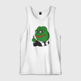 Мужская майка хлопок с принтом Pepe  в Белгороде, 100% хлопок |  | bad | dab | frog | good | kek | make pepe great again | pepe | sad | sad frog | vote for pepe | кек | лягушка | мем | мемы | пепе | со смыслом | фрог