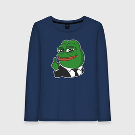 Женский лонгслив хлопок с принтом Pepe в Белгороде, 100% хлопок |  | bad | dab | frog | good | kek | make pepe great again | pepe | sad | sad frog | vote for pepe | кек | лягушка | мем | мемы | пепе | со смыслом | фрог