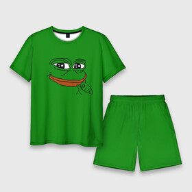 Мужской костюм с шортами 3D с принтом Pepe в Белгороде,  |  | bad | dab | frog | good | kek | make pepe great again | pepe | sad | sad frog | vote for pepe | кек | лягушка | мем | мемы | пепе | со смыслом | фрог