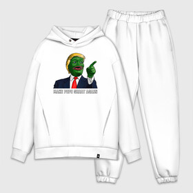 Мужской костюм хлопок OVERSIZE с принтом Great Pepe в Белгороде,  |  | bad | dab | frog | good | kek | make pepe great again | pepe | sad | sad frog | vote for pepe | кек | лягушка | мем | мемы | пепе | со смыслом | фрог