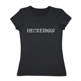 Женская футболка хлопок с принтом Hackerman в Белгороде, 100% хлопок | прямой крой, круглый вырез горловины, длина до линии бедер, слегка спущенное плечо | 