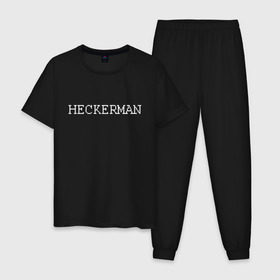 Мужская пижама хлопок с принтом Hackerman в Белгороде, 100% хлопок | брюки и футболка прямого кроя, без карманов, на брюках мягкая резинка на поясе и по низу штанин
 | 