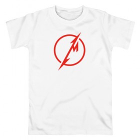 Мужская футболка хлопок с принтом Metallica логотип в Белгороде, 100% хлопок | прямой крой, круглый вырез горловины, длина до линии бедер, слегка спущенное плечо. | 