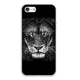 Чехол для iPhone 5/5S матовый с принтом Lion Art в Белгороде, Силикон | Область печати: задняя сторона чехла, без боковых панелей | акварель | арт | белый | взгляд | грива | дикий | живопись | зверь | искусство | король | кот | лев | львица | мазки | мощь | прайд | саванна | сила | царь | черный | шрам