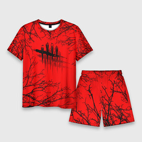 Мужской костюм с шортами 3D с принтом Dead by Daylight в Белгороде,  |  | dead by daylight | ветки | деад бай деад лайт | деревья | жуть | игра | компьютерная игра | красный | красный и черный | кровь | ужасы | черный
