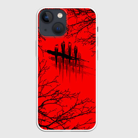 Чехол для iPhone 13 mini с принтом Dead by Daylight в Белгороде,  |  | dead by daylight | ветки | деад бай деад лайт | деревья | жуть | игра | компьютерная игра | красный | красный и черный | кровь | ужасы | черный