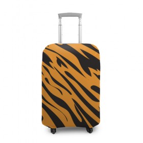 Чехол для чемодана 3D с принтом Тигр в Белгороде, 86% полиэфир, 14% спандекс | двустороннее нанесение принта, прорези для ручек и колес | животное | зверь | кардашьян | ким | кот | лев | оранжевый | полосы | рыжий | тигр | черный
