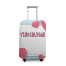Чехол для чемодана 3D с принтом Tenderlybae в Белгороде, 86% полиэфир, 14% спандекс | двустороннее нанесение принта, прорези для ручек и колес | tenderlybae | twitch | амина | бэйби | в маске | малышка | мирзоева | мэйби | нежная | стримерша | тендерлибае | тендерлибэй