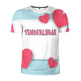 Мужская футболка 3D спортивная с принтом Tenderlybae в Белгороде, 100% полиэстер с улучшенными характеристиками | приталенный силуэт, круглая горловина, широкие плечи, сужается к линии бедра | tenderlybae | twitch | амина | бэйби | в маске | малышка | мирзоева | мэйби | нежная | стримерша | тендерлибае | тендерлибэй
