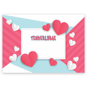 Поздравительная открытка с принтом Tenderlybae в Белгороде, 100% бумага | плотность бумаги 280 г/м2, матовая, на обратной стороне линовка и место для марки
 | tenderlybae | twitch | амина | бэйби | в маске | малышка | мирзоева | мэйби | нежная | стримерша | тендерлибае | тендерлибэй