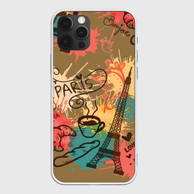 Чехол для iPhone 12 Pro Max с принтом Париж в Белгороде, Силикон |  | love | башня | булочка | кофе | круассан | любовь | отпуск | париж | путешествия | франция | хлеб | эйфелева