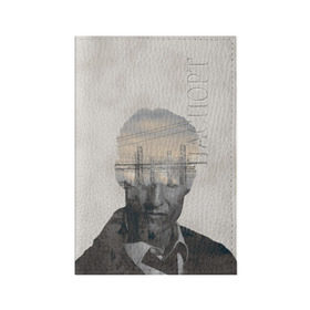Обложка для паспорта матовая кожа с принтом True Detective в Белгороде, натуральная матовая кожа | размер 19,3 х 13,7 см; прозрачные пластиковые крепления | rust | детектив | драма | криминал | мэттью | настоящий | расследования | следователь