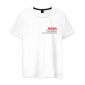 Мужская футболка хлопок с принтом NASA (staff uniform) в Белгороде, 100% хлопок | прямой крой, круглый вырез горловины, длина до линии бедер, слегка спущенное плечо. | administration | aeronautics | apollo | gemini | national | skylab | space | аполлон | исследование | космическое | космос | наса | полёты | пространство | ракеты | союз | униформа