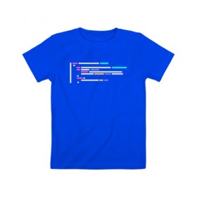 Детская футболка хлопок с принтом Подсветка синтаксиса кода в Белгороде, 100% хлопок | круглый вырез горловины, полуприлегающий силуэт, длина до линии бедер | 1с | c | highlighter | java | javascript | php | programmer | sql | syntax | код | компьютер | программа | с++ | сисадмин