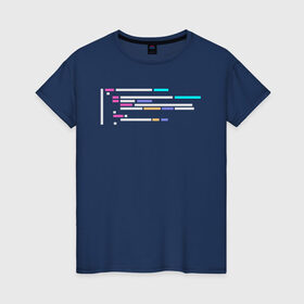 Женская футболка хлопок с принтом Подсветка синтаксиса кода в Белгороде, 100% хлопок | прямой крой, круглый вырез горловины, длина до линии бедер, слегка спущенное плечо | 1с | c | highlighter | java | javascript | php | programmer | sql | syntax | код | компьютер | программа | с++ | сисадмин