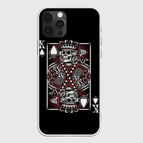 Чехол для iPhone 12 Pro с принтом Король пик в Белгороде, силикон | область печати: задняя сторона чехла, без боковых панелей | game | king | poker | spades | suit | графика | игра | игральная | иллюстрация | казино | карта | картинка | коллаж | король | корона | мантия | масть | мода | орнамент | пики | покер | разбросаны | рисунок | символ