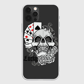 Чехол для iPhone 12 Pro с принтом Lucky в Белгороде, силикон | область печати: задняя сторона чехла, без боковых панелей | lucky | буны | веер | винтаж | графика | дизайн | игра | игральные | иллюстрация | казино | картинка | карты | крести | масть | мода | надпись | орнамент | пики | покер | рисунок | сердце | символ | стиль