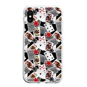 Чехол для iPhone XS Max матовый с принтом Игральные карты в Белгороде, Силикон | Область печати: задняя сторона чехла, без боковых панелей | буны | вольты | графика | дамы | десятки | игра | игральные | иллюстрация | казино | картинка | карты | коллаж | короли | красные | крести | масть | мода | орнамент | пики | покер | разбросаны | рисунок