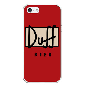 Чехол для iPhone 5/5S матовый с принтом Duff в Белгороде, Силикон | Область печати: задняя сторона чехла, без боковых панелей | beer | duff | duff beer | simpsons | симпсоны