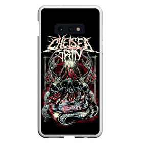 Чехол для Samsung S10E с принтом Chelsea Grin в Белгороде, Силикон | Область печати: задняя сторона чехла, без боковых панелей | Тематика изображения на принте: chelsea grin | metal | группы | дэткор | метал | музыка | рок