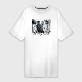 Платье-футболка хлопок с принтом Motley Crue в Белгороде,  |  | 1981 год | dark | hard rock | los angeles | motley crue | винс нил | вокал | глэм металл | глэм рок | лос анджелес | мик марс | музыка | никки сикс | пение | рок | рок группа | томми ли | трэш | улет | хард рок