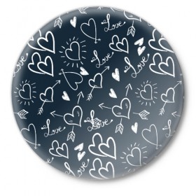 Значок с принтом Любовь в Белгороде,  металл | круглая форма, металлическая застежка в виде булавки | love | любовь | отношения | сердечко | стрела
