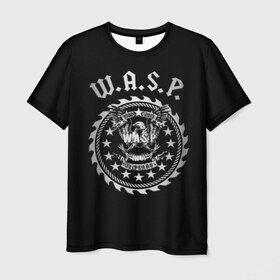 Мужская футболка 3D с принтом W.A.S.P. в Белгороде, 100% полиэфир | прямой крой, круглый вырез горловины, длина до линии бедер | w.a.s.p. | wasp | глэм метал | группы | метал | музыка | рок | хард рок | хэви метал | шок рок
