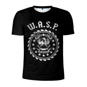 Мужская футболка 3D спортивная с принтом W.A.S.P. в Белгороде, 100% полиэстер с улучшенными характеристиками | приталенный силуэт, круглая горловина, широкие плечи, сужается к линии бедра | w.a.s.p. | wasp | глэм метал | группы | метал | музыка | рок | хард рок | хэви метал | шок рок