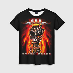 Женская футболка 3D с принтом U.D.O. в Белгороде, 100% полиэфир ( синтетическое хлопкоподобное полотно) | прямой крой, круглый вырез горловины, длина до линии бедер | heavy metal | metal | u.d.o. | udo | группы | метал | музыка | пауэр метал | рок | удо диркшнайдер | хэви метал