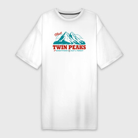 Платье-футболка хлопок с принтом Твин Пикс в Белгороде,  |  | black lodge | twin peaks | агент купер | дэвид линч | лора палмер | огонь иди со мной | сериалы | твин пикс