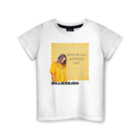 Детская футболка хлопок с принтом Billie Eilish в Белгороде, 100% хлопок | круглый вырез горловины, полуприлегающий силуэт, длина до линии бедер | ailish | billi | billie eilish | bury a friend | copycat | crown | dont smile at me | lovely | music | my boy | party favor | pop | били | билли айлиш | музыка | певица | поп | эйлиш